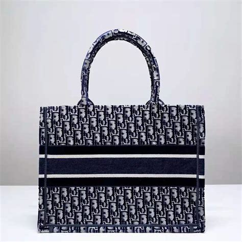 dior book tote blue dior oblique embroidered velvet